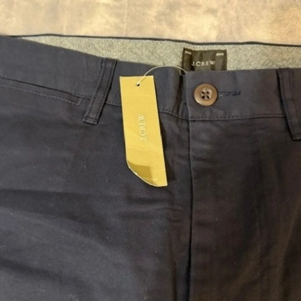 J.Crew Navy Blue Stretch Chino Shorts Mens Size 33x9 Re-Imagined Cotton NEW